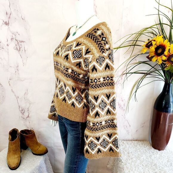 New Sam Edelman intarsia warm knit reversible sweater - Picture 8 of 12